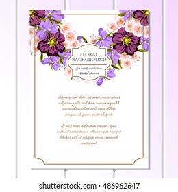 Romantic invitation. Wedding, marriage, bridal, birthday, Valentine's day.