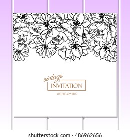 Romantic invitation. Wedding, marriage, bridal, birthday, Valentine's day.