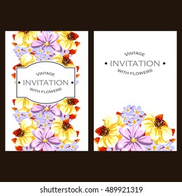 Romantic invitation. Wedding, marriage, bridal, birthday, Valentine's day.