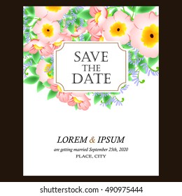 Romantic invitation. Wedding, marriage, bridal, birthday, Valentine's day.