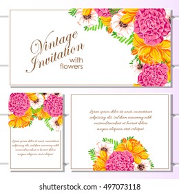 Romantic invitation. Wedding, marriage, bridal, birthday, Valentine's day.