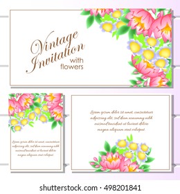 Romantic invitation. Wedding, marriage, bridal, birthday, Valentine's day.