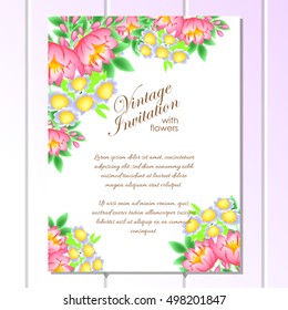 Romantic invitation. Wedding, marriage, bridal, birthday, Valentine's day.