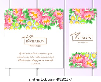 Romantic invitation. Wedding, marriage, bridal, birthday, Valentine's day.
