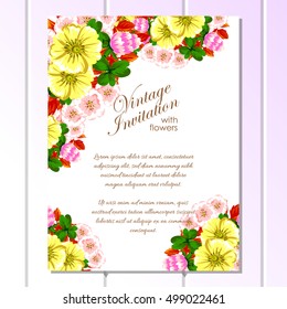 Romantic invitation. Wedding, marriage, bridal, birthday, Valentine's day.