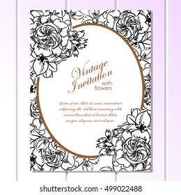 Romantic invitation. Wedding, marriage, bridal, birthday, Valentine's day.