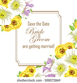 Romantic invitation. Wedding, marriage, bridal, birthday, Valentine's day.