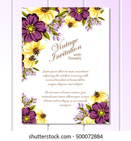 Romantic invitation. Wedding, marriage, bridal, birthday, Valentine's day.