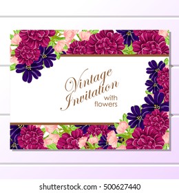 Romantic invitation. Wedding, marriage, bridal, birthday, Valentine's day.