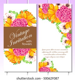 Romantic invitation. Wedding, marriage, bridal, birthday, Valentine's day.