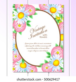 Romantic invitation. Wedding, marriage, bridal, birthday, Valentine's day.