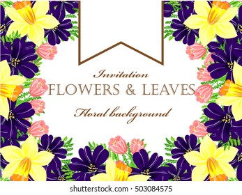 Romantic invitation. Wedding, marriage, bridal, birthday, Valentine's day.