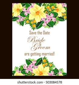 Romantic invitation. Wedding, marriage, bridal, birthday, Valentine's day.