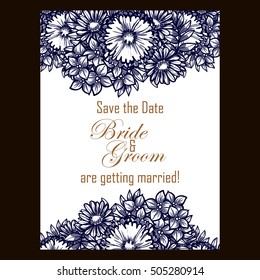 Romantic invitation. Wedding, marriage, bridal, birthday, Valentine's day.