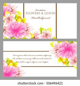 Romantic invitation. Wedding, marriage, bridal, birthday, Valentine's day.