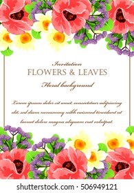 Romantic invitation. Wedding, marriage, bridal, birthday, Valentine's day.