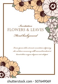 Romantic invitation. Wedding, marriage, bridal, birthday, Valentine's day.