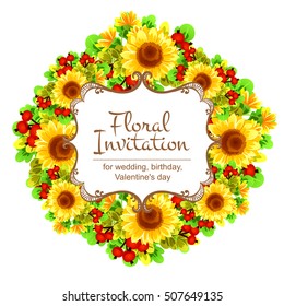 Romantic invitation. Wedding, marriage, bridal, birthday, Valentine's day.
