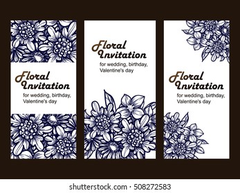 Romantic invitation. Wedding, marriage, bridal, birthday, Valentine's day.