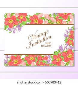 Romantic invitation. Wedding, marriage, bridal, birthday, Valentine's day.