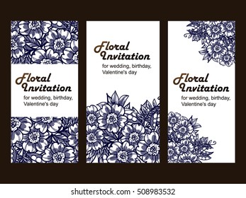 Romantic invitation. Wedding, marriage, bridal, birthday, Valentine's day.