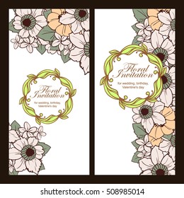 Romantic invitation. Wedding, marriage, bridal, birthday, Valentine's day.