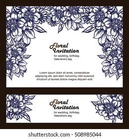 Romantic invitation. Wedding, marriage, bridal, birthday, Valentine's day.