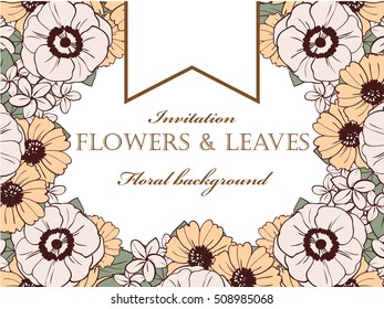 Romantic invitation. Wedding, marriage, bridal, birthday, Valentine's day.
