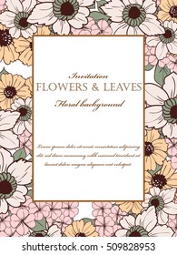Romantic invitation. Wedding, marriage, bridal, birthday, Valentine's day.
