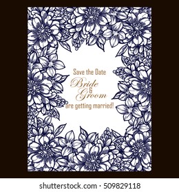 Romantic invitation. Wedding, marriage, bridal, birthday, Valentine's day.