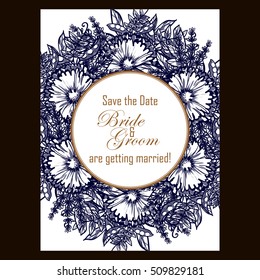 Romantic invitation. Wedding, marriage, bridal, birthday, Valentine's day.