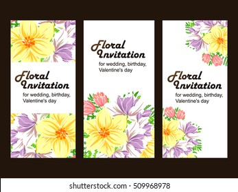 Romantic invitation. Wedding, marriage, bridal, birthday, Valentine's day.