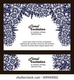Romantic invitation. Wedding, marriage, bridal, birthday, Valentine's day.
