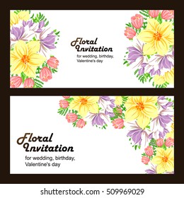 Romantic invitation. Wedding, marriage, bridal, birthday, Valentine's day.