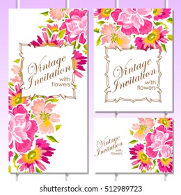 Romantic invitation. Wedding, marriage, bridal, birthday, Valentine's day.