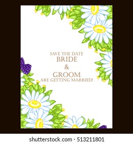 Romantic invitation. Wedding, marriage, bridal, birthday, Valentine's day.