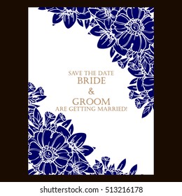 Romantic invitation. Wedding, marriage, bridal, birthday, Valentine's day.