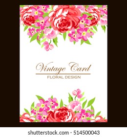 Romantic invitation. Wedding, marriage, bridal, birthday, Valentine's day.
