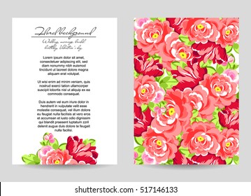 Romantic invitation. Wedding, marriage, bridal, birthday, Valentine's day.