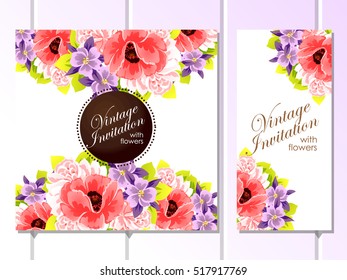 Romantic invitation. Wedding, marriage, bridal, birthday, Valentine's day.