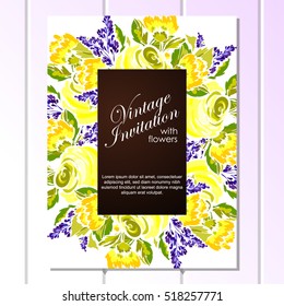 Romantic invitation. Wedding, marriage, bridal, birthday, Valentine's day.