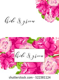 Romantic invitation. Wedding, marriage, bridal, birthday, Valentine's day.