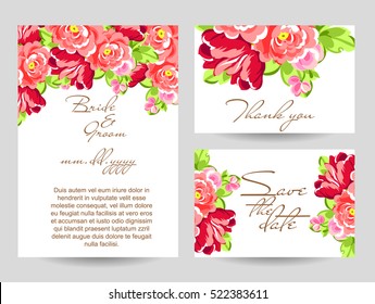 Romantic invitation. Wedding, marriage, bridal, birthday, Valentine's day.