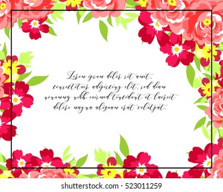 Romantic invitation. Wedding, marriage, bridal, birthday, Valentine's day.