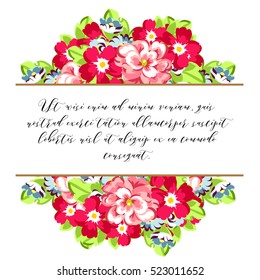 Romantic invitation. Wedding, marriage, bridal, birthday, Valentine's day.