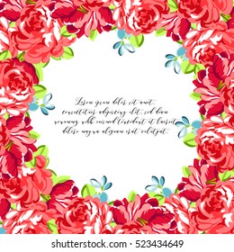 Romantic invitation. Wedding, marriage, bridal, birthday, Valentine's day.