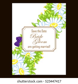 Romantic invitation. Wedding, marriage, bridal, birthday, Valentine's day.