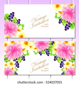 Romantic invitation. Wedding, marriage, bridal, birthday, Valentine's day.