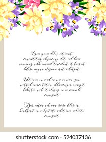 Romantic invitation. Wedding, marriage, bridal, birthday, Valentine's day.