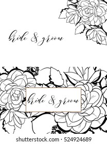 Romantic invitation. Wedding, marriage, bridal, birthday, Valentine's day.